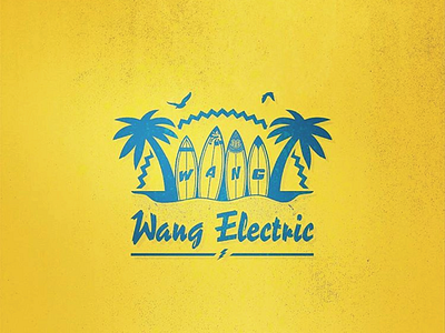 Wang Electric Shirt Logo beach branding business design freelance freethrow icon identity logo rebrand shot surf