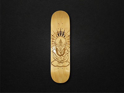 Laser Engraved Monk Skateboard business eye freethrow illustration logo monk shot skate skateboard