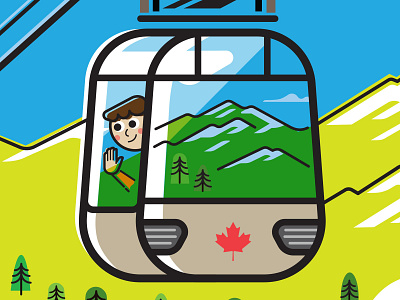 Banff Gondola illustration kids vector