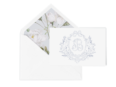 The Charlotte Crest Stationery baby shower crest crane crest custom crest custom design custom stationery custom wedding illustrated wedding luxury monogram monogram crest wedding crest wedding monogram