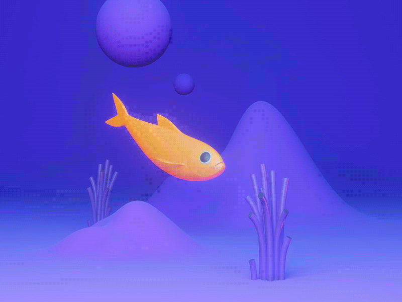 Peixe 3d animation character creative cute fish inspiration loop motion