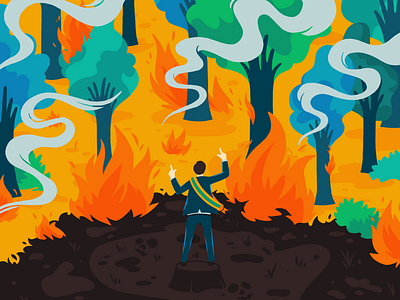 Desordem e Regresso 2d amazonas brazil character color creative design drawing fire flat illustration illustrator inspiration procreate website