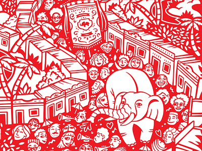 Elefante de Olinda 2020 2d brazil carnival character color flat illustration illustrator inspiration procreate vector