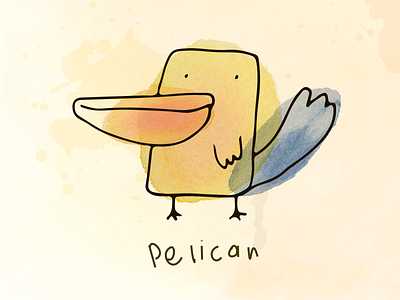 Pelican hand draw pelican smiley sticker