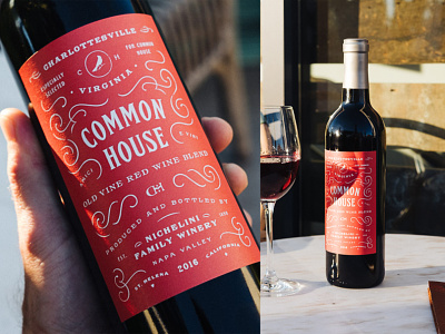 Common House Wine Label packaging type typogaphy vector wine wine label