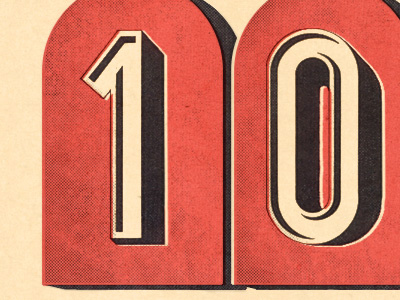 Ten 10 black halftone red stone tablets typography