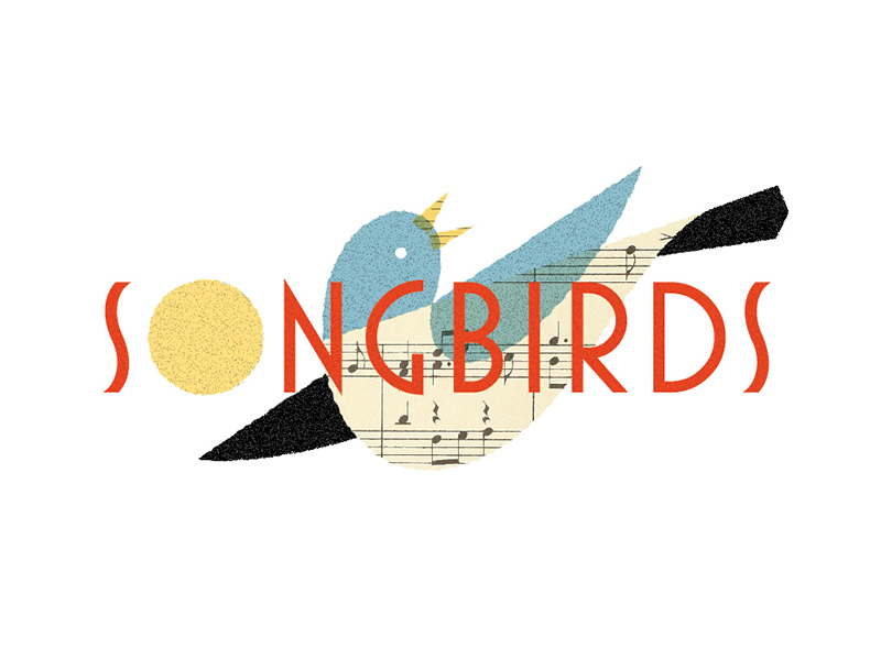 stuffed songbirds