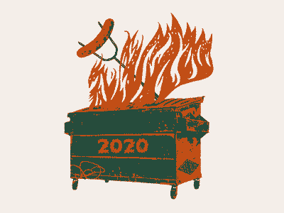 Dumpster Fire 2020 illustration meat tshirts