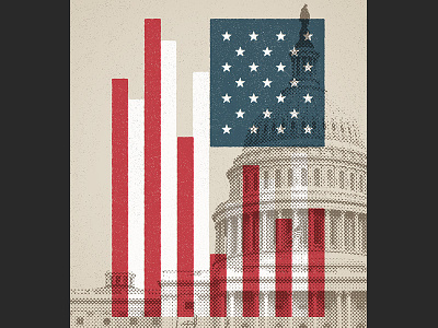 Lawmakers capitol chart congress flag graph illustration