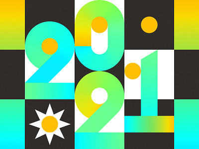 2021 gradients new years typogaphy
