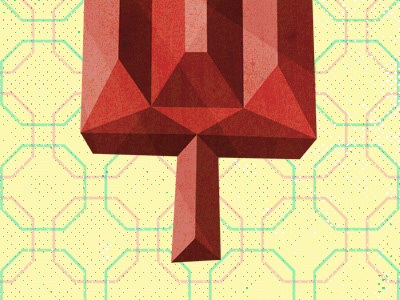 Ruby Popsicle facets food gem illustration pattern popsicle red ruby things that dont exist yellow