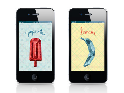 Poolga Wallpapers banana facets illustration iphone iphone4 poolga popsicle wallpaper