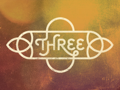 Three 3 celtic knot lettering triquetra typography