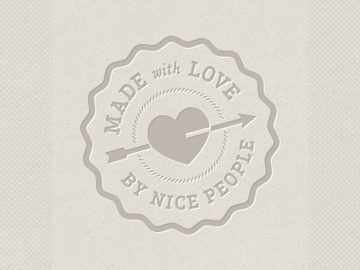 Made with love by nice people arrow heart logo love nice seal