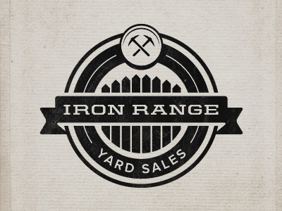 Iron Range Yard Sales iron range logo minnesota pickaxe picket fence yard sale