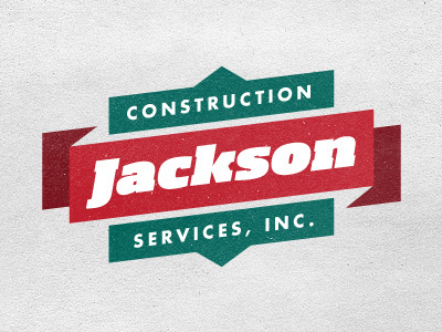 Jackson Construction banner construction logo red turquoise