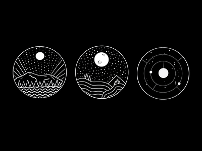 Night Sky Line Art art astronomy design illustration illustrator space stars summer
