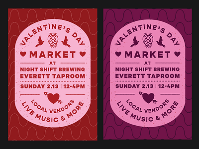 Valentine's Market Poster Design design distressed illustration illustrator pink poster posterdesign red typography valentines vintage