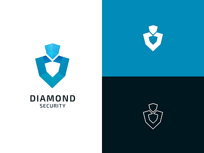 Diamond Security Logo Concept diamond diamond logo diamond security logo concept negative space portfolio security security agent security company shield