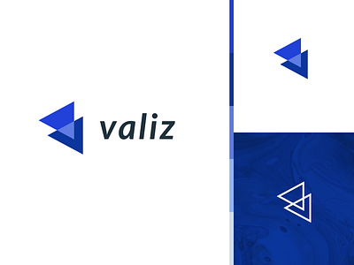 Valiz logo branding branding agency design geometric logo path triangles v v logo valiz