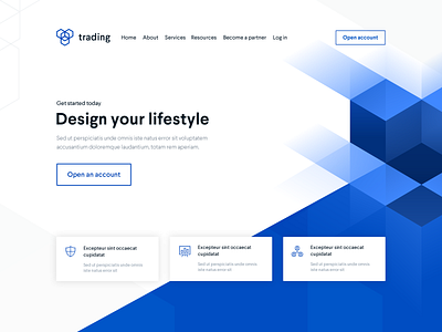 Trading branding cover geometry homepage identity illustration landing logo trading ux website