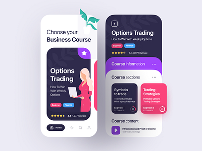 Finance Course App app app design course finance inspiration ui