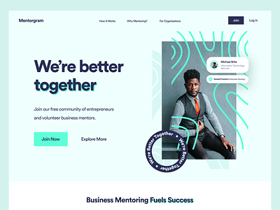 Mentorgram Website brand branding clean colors corporate design hero homepage inspiration interface logo ui uidesign visual identity web website