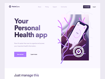 Point Care Landing Page Design Concept app app design brand branding clean design illustration inspiration ios landing web