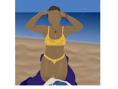 Beach Picture Vector Art