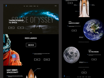 Space Odyssey Web Design astronauts figma space ui ux web design
