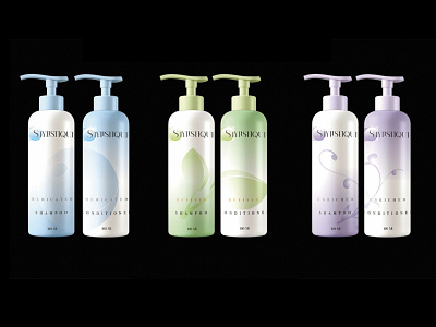Shampoo and Conditioner Line Packaging adobe illustrator bottle branding branding and identity conditioner cosmetics graphic design identity packaging packaging design product line shampoo shampoo and conditioner shower