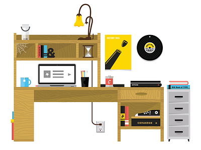 Ol' Desk design desk illustration work space