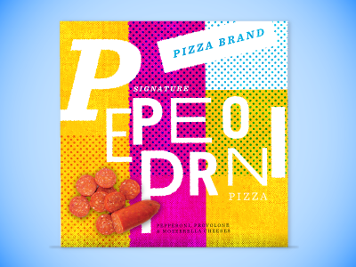 Unused Pizza Rebrand frozen halftone pizza pop type typography