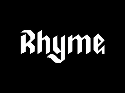 Rhyme black letter logo type