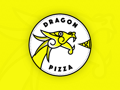 Dragon Pizza Logo Concept concept dragon logo monoline pizza restaurant