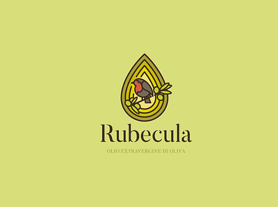 Rubecula Olive Oil brand identity illustration logo logo design