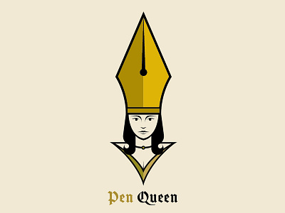 Pen Queen icon illustrator logo pen queen