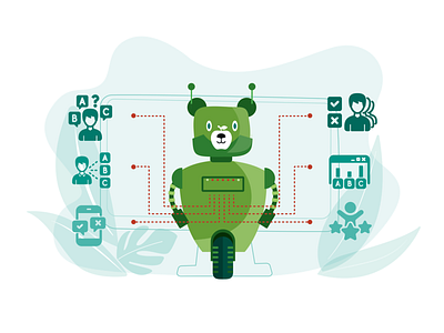 kermode education robo bear branding design flat illustration vector