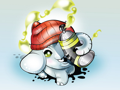 Character design - baby elephant characterdesign illustration streetart vector