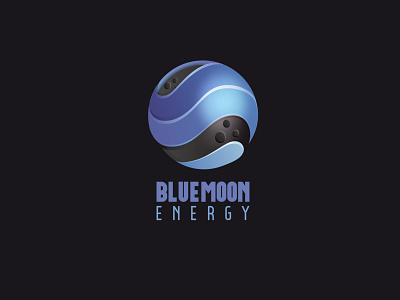 Sleek logo design - Blue Moon Energy branding design graphic design logo vector