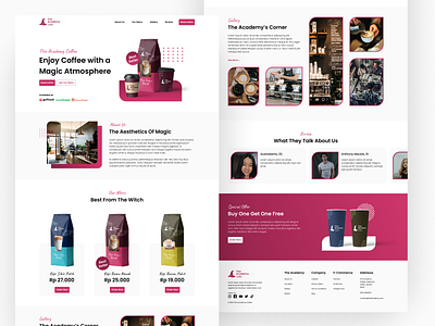 The Academy Coffee - Coffee Shop Web Design branding coffee coffeeshop graphic design landing page logo mockup packaging uidesign userinterface webdesign website