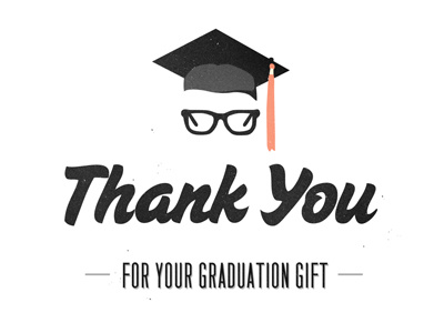 Thanks! card glasses graduation thank you