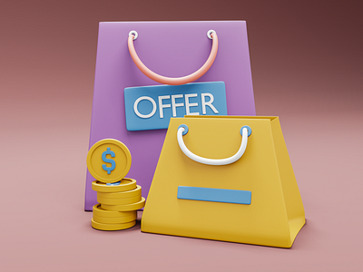 Shopping Bag 3D icon