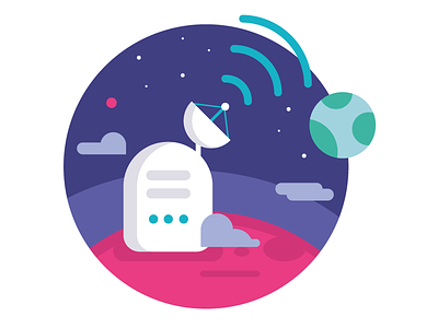 Space badge connection earth illustration out planet remote space sticker wifi