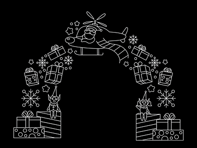 Christmas Arch Light arch christmas design gifts illustration line magic snowflake vector