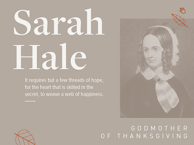 Sarah Hale holiday layout sarah hale thanks thanksgiving typography