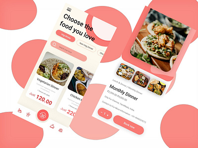Monthly basis food delivery application graphic design ui