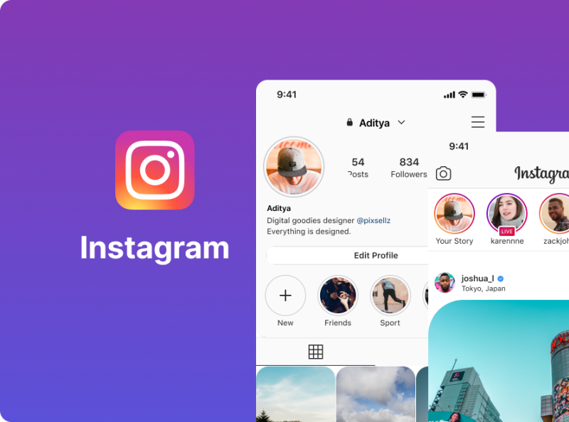 Instagram Design UI by Aditya Gadkari on Dribbble