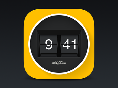 Seth Thomas Speed Read Cube Lite app clock cube icon ios7 lite seth thomas speed read vintage yellow