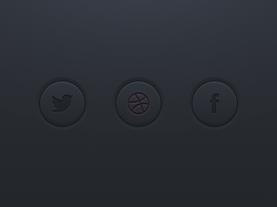 Dark UI Buttons buttons dark ui dribbble facebook twitter